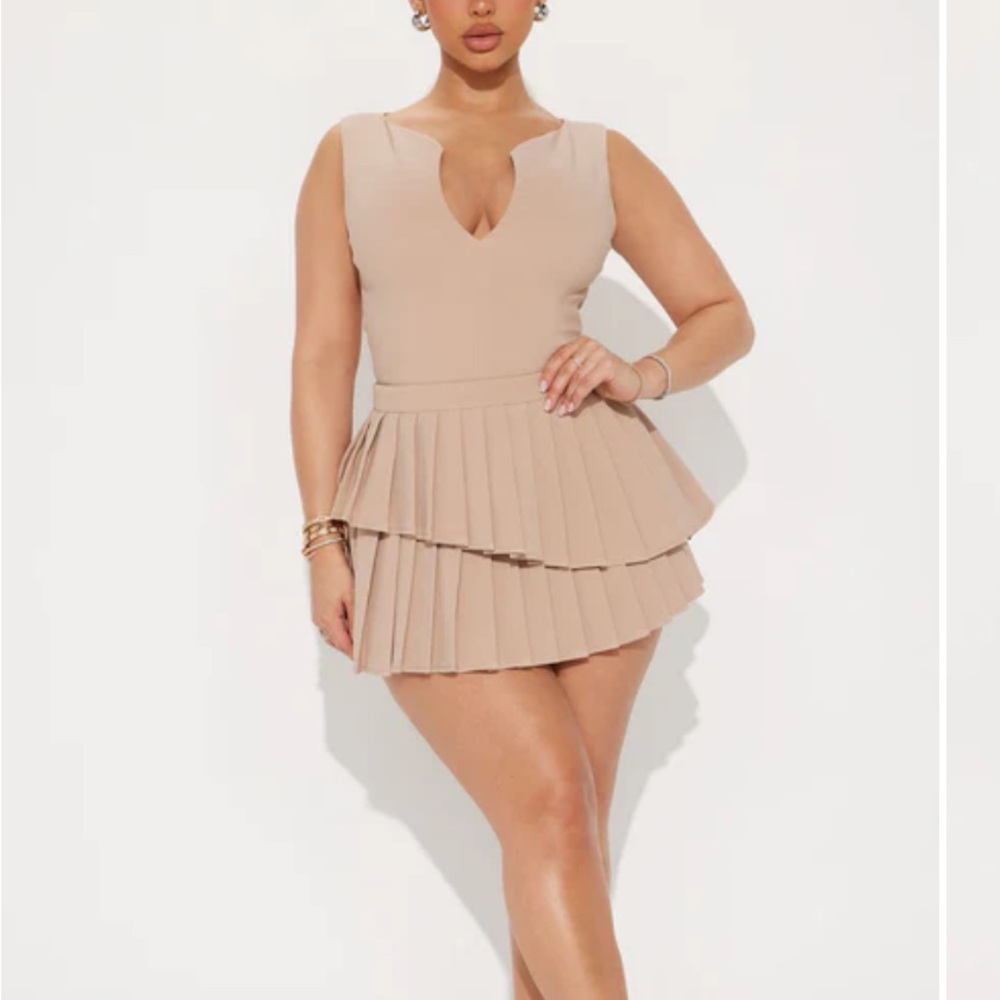 Fashion Nova Beige Mini Skirt